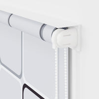 Tenda a Rullo per Doccia 100x240 cm con Motivo a Quadrati