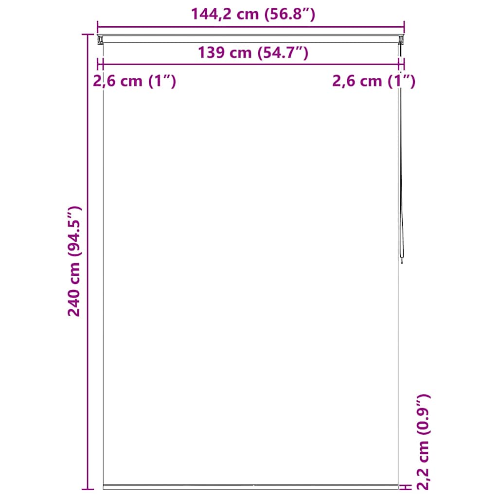 Tenda a Rullo per Doccia 140x240 cm Stella Marina