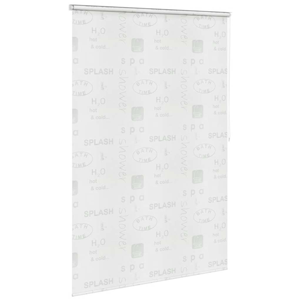 Tenda a Rullo per Doccia 140x240 cm con Scritta Splash