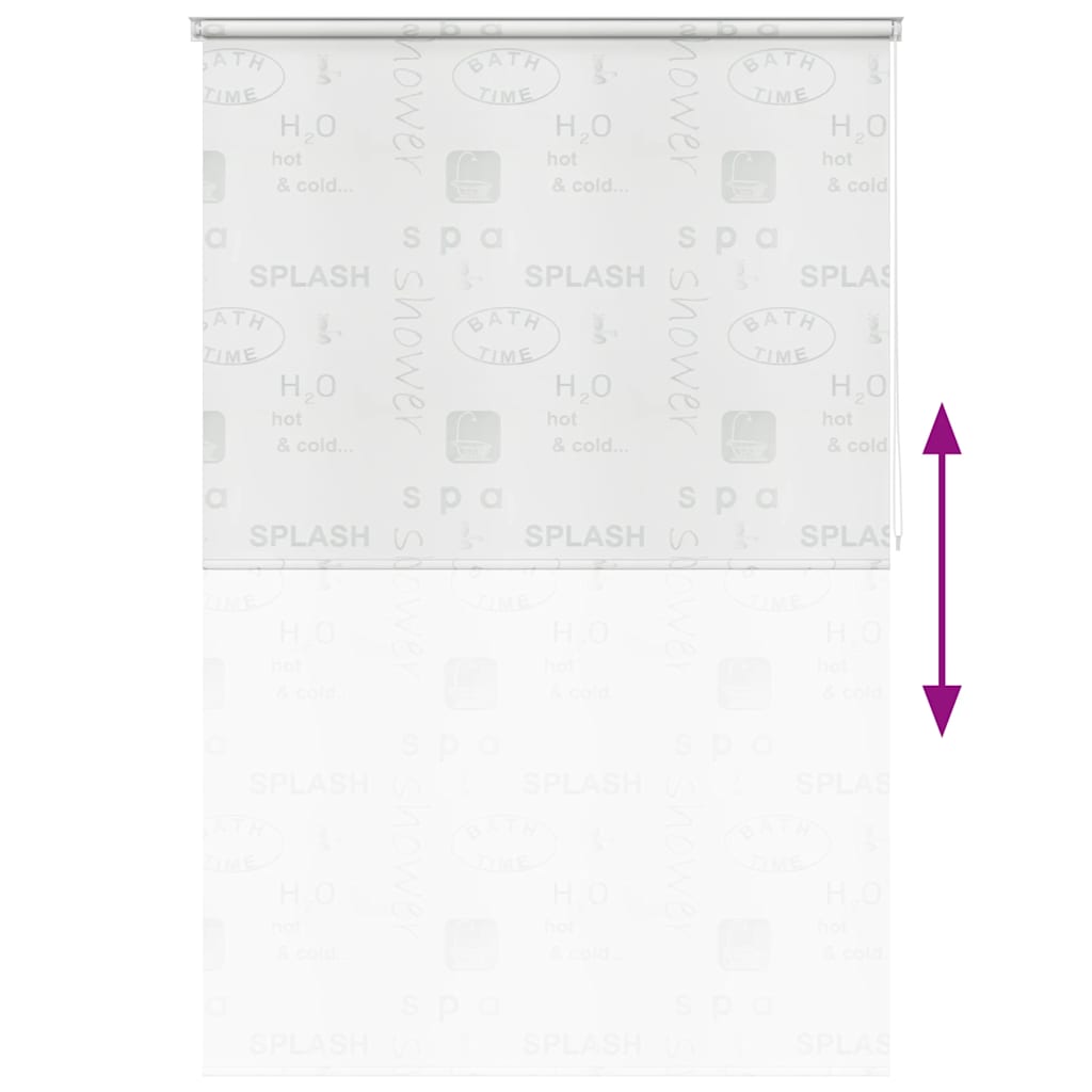 Tenda a Rullo per Doccia 140x240 cm con Scritta Splash