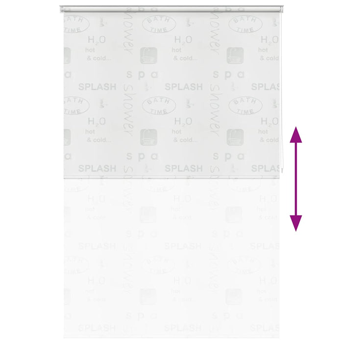 Tenda a Rullo per Doccia 140x240 cm con Scritta Splash