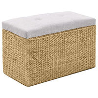 Panca e 2 Pouf in Giunco Grigio 246105
