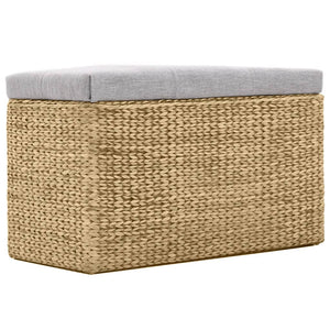 Panca e 2 Pouf in Giunco Grigio 246105