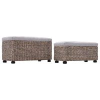 Panca pouf sgabello panca mobili 2 pz giacinto d'acqua grigio 3002178