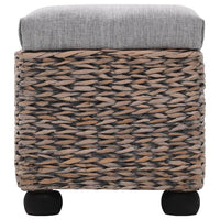 Panca pouf sgabello panca mobili 2 pz giacinto d'acqua grigio 3002178