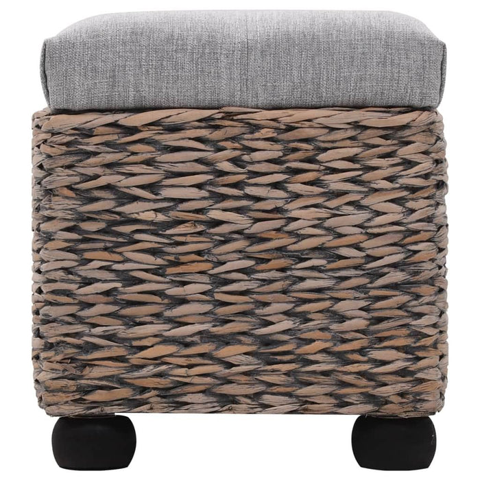 Panca pouf sgabello panca mobili 2 pz giacinto d'acqua grigio 3002178