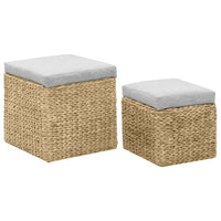 Set Pouf 2 pz in Giunco Grigio 246109