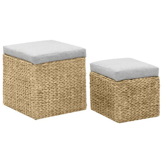 Set Pouf 2 pz in Giunco Grigio 246109