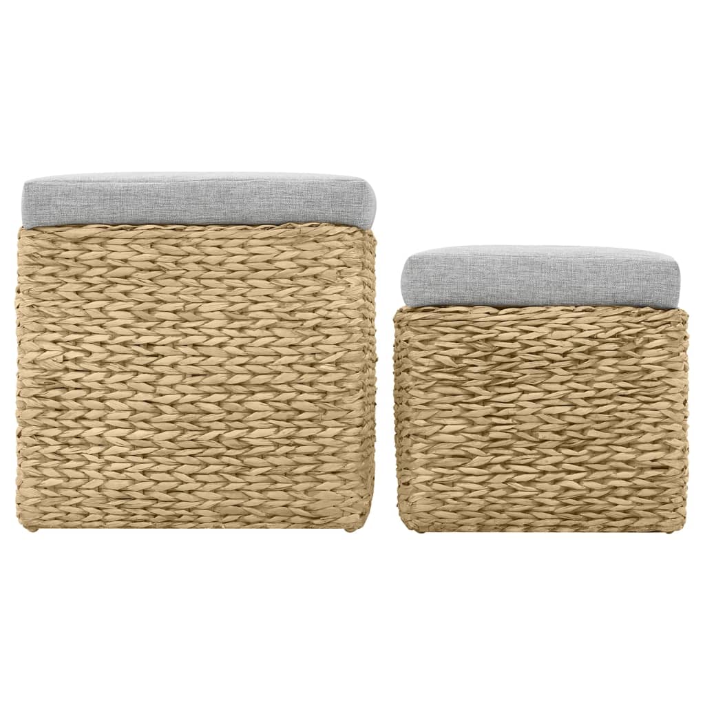 Set Pouf 2 pz in Giunco Grigio 246109