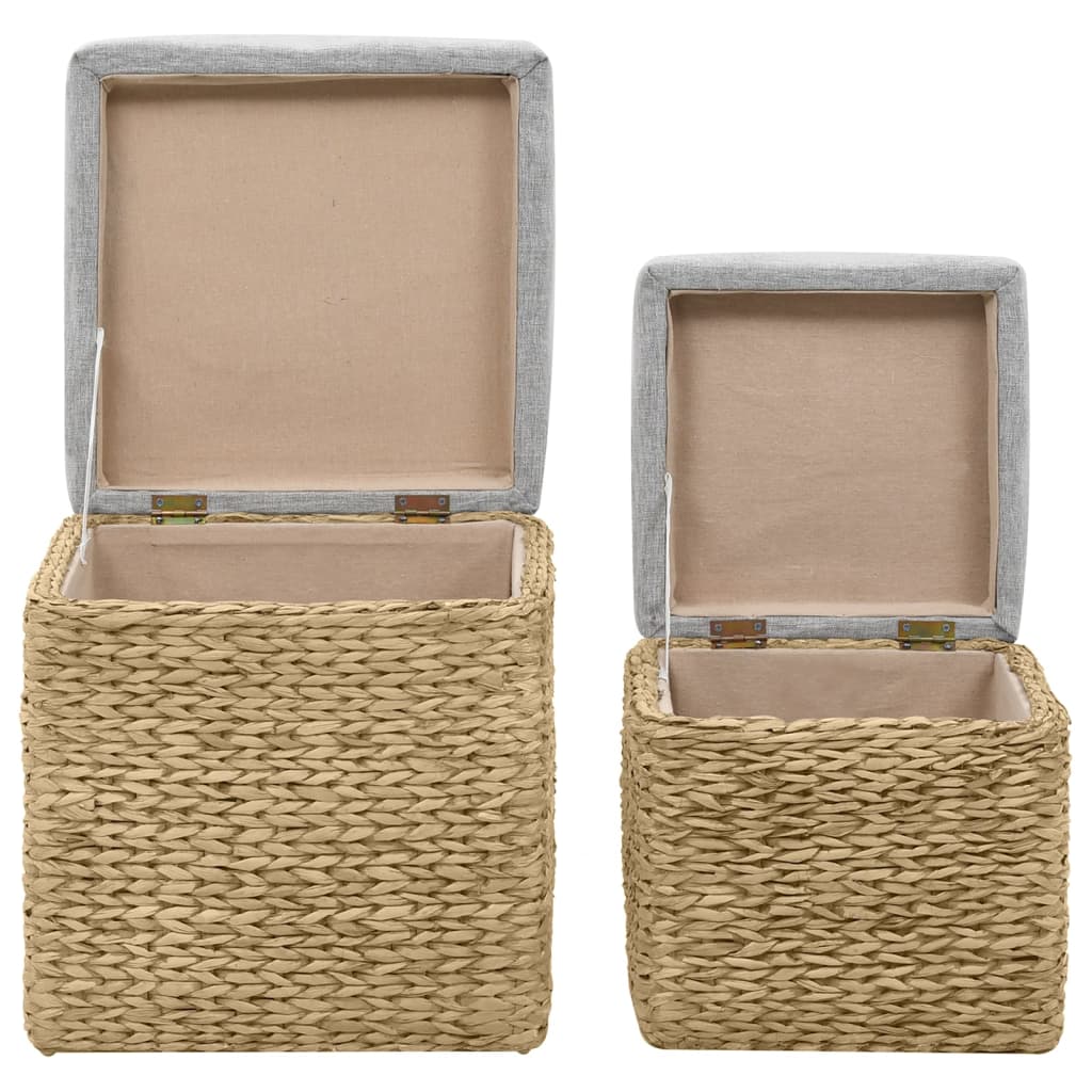 Set Pouf 2 pz in Giunco Grigio 246109