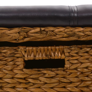 Panca in Giunco con 2 Ceste 71x40x42 cm Marrone cod mxl 73452