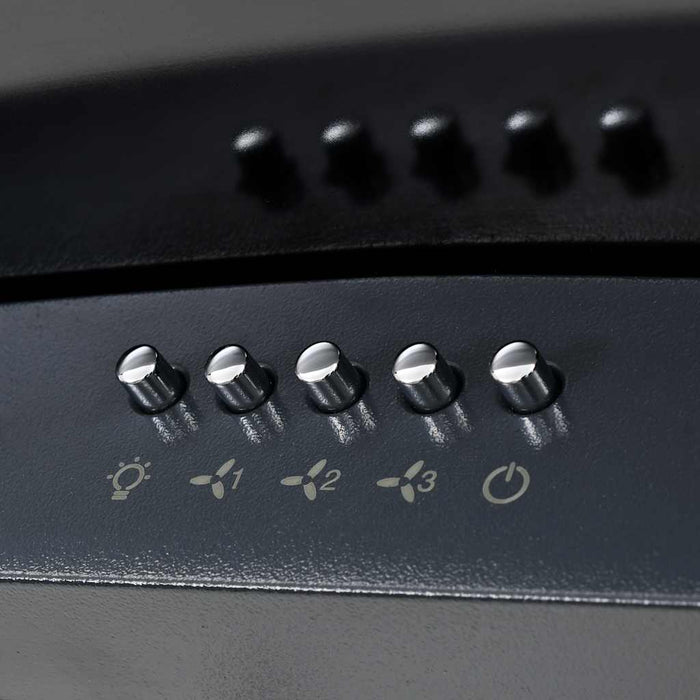 Cappa Aspirante a Muro Acciaio Inox 756 mÂ³/h 90 cm Nera