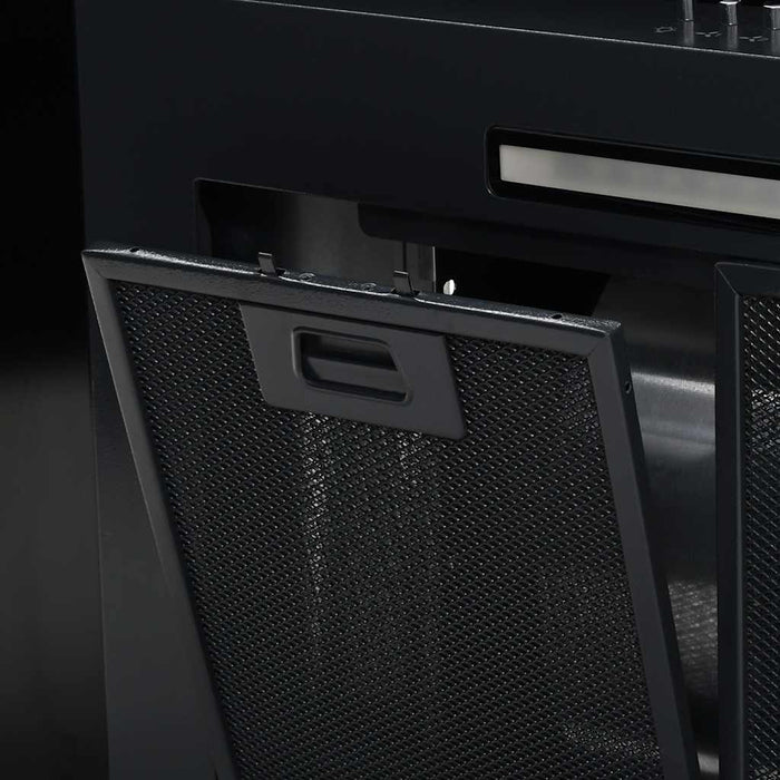 Cappa Aspirante a Muro Acciaio Inox 756 mÂ³/h 90 cm Nera