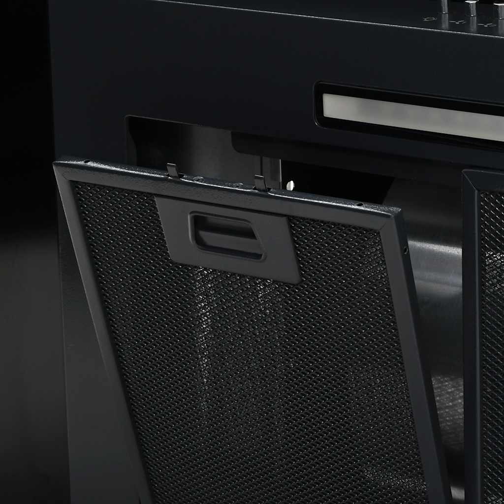 Cappa Aspirante a Muro Acciaio Inox 756 m³/h 90 cm Nera 50706