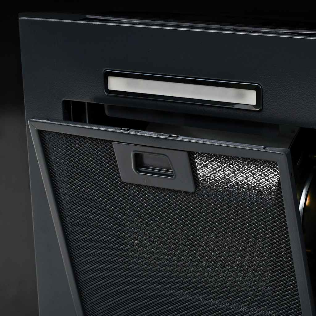 Cappa Aspirante a Muro Acciaio Inox 756 m³/h 60 cm Nera 50709