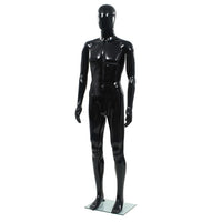 Manichino Uomo Figura Intera Base in Vetro 185 cm Nero Lucido cod mxl 103644