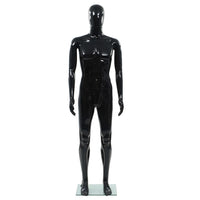 Manichino Uomo Figura Intera Base in Vetro 185 cm Nero Lucido cod mxl 103644