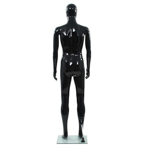 Manichino Uomo Figura Intera Base in Vetro 185 cm Nero Lucido 142927