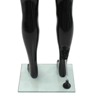 Manichino Uomo Figura Intera Base in Vetro 185 cm Nero Lucido 142927