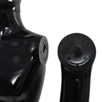 Manichino Uomo Figura Intera Base in Vetro 185 cm Nero Lucido 142927