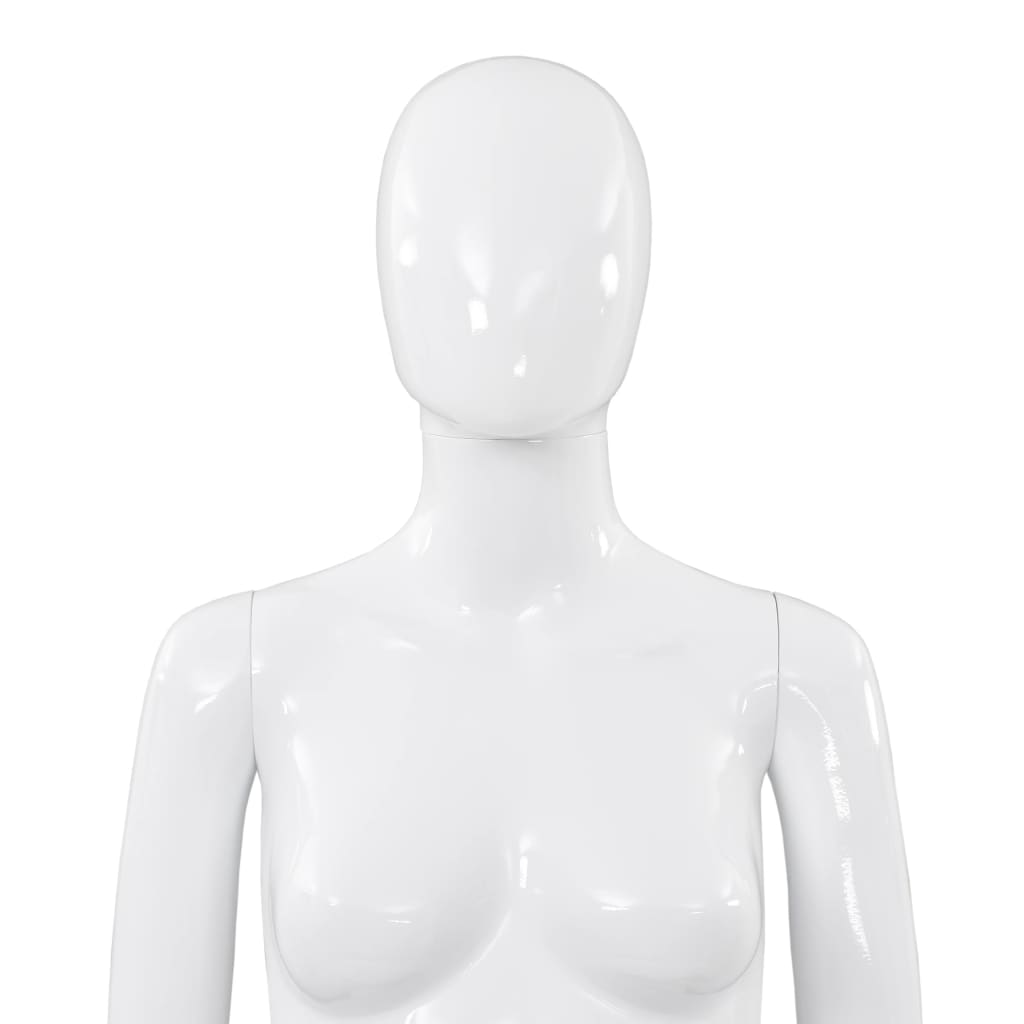 Manichino Donna Figura Intera Base in Vetro 175cm Bianco Lucido