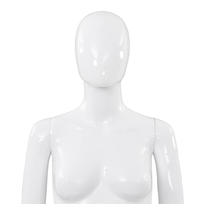 Manichino Donna Figura Intera Base in Vetro 175cm Bianco Lucido 142928