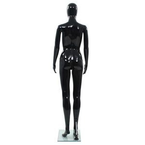 Manichino Donna Figura Intera Base in Vetro 175 cm Nero Lucido 142929