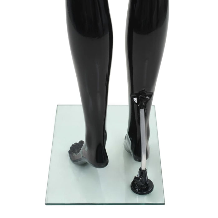 Manichino Donna Figura Intera Base in Vetro 175 cm Nero Lucido 142929