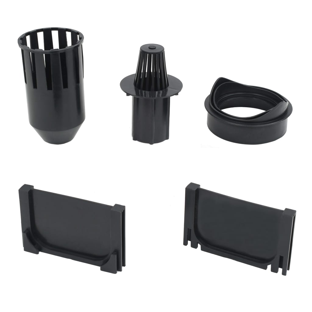 Set di tre canali di drenaggio in plastica 3 m nero 02_0003068