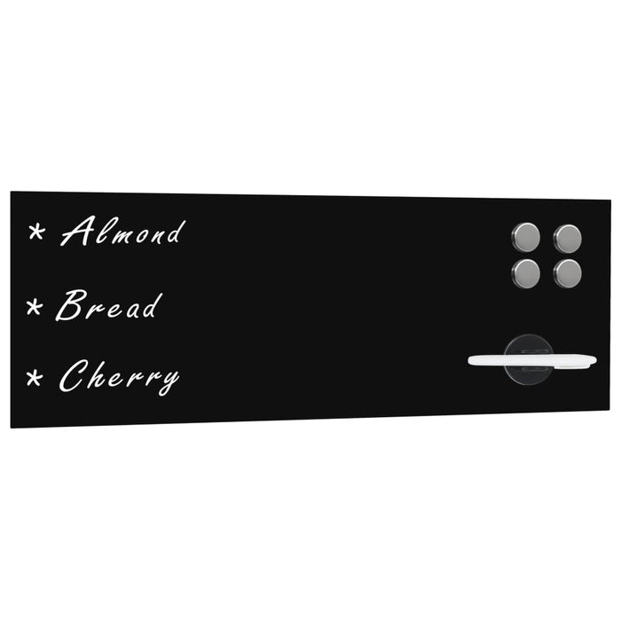 Lavagna Magnetica a Parete in Vetro 60x20 cm Nera