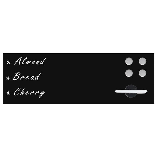 Lavagna magnetica da parete per scuola casa ufficio vetro 60 x 20 cm nera 02_0045491