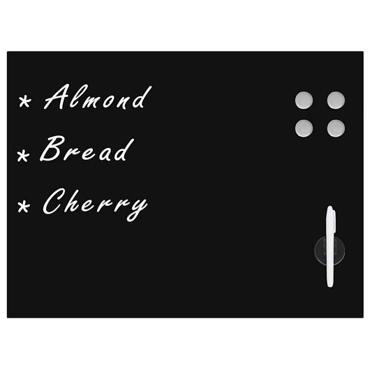 Lavagna Magnetica a Parete in Vetro 80x60 cm Nera  cod mxl 67188