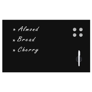 Lavagna Magnetica a Parete in Vetro 100x60 cm Nera 30109