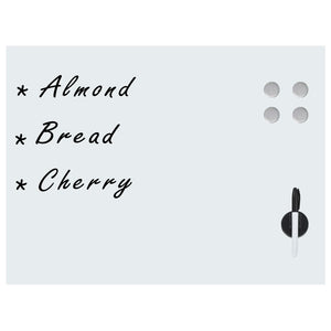 Lavagna Magnetica a Parete in Vetro 80x60 cm Bianca 30112