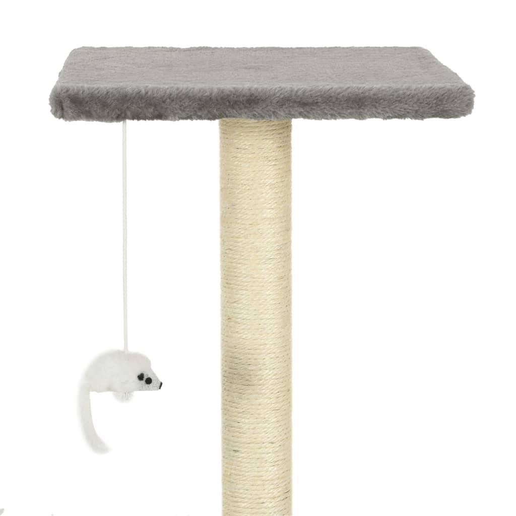 Tiragraffi per gatti nicchia peluche in sisal 95 cm grigio 3702242