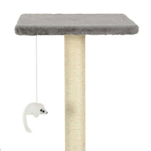 Tiragraffi per gatti nicchia peluche in sisal 95 cm grigio 3702242