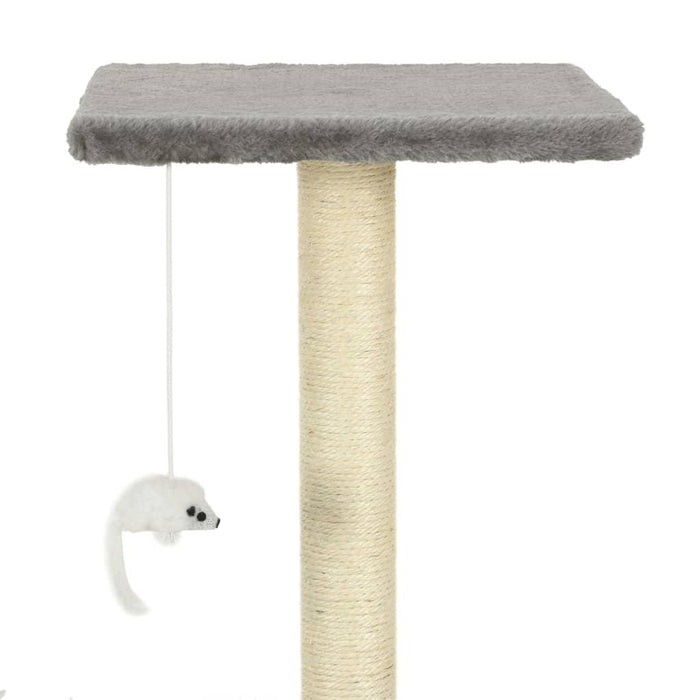 Tiragraffi per gatti nicchia peluche in sisal 95 cm grigio 3702242