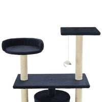 Tiragraffi per gatti nicchia peluche in sisal 95 cm blu scuro 3702166