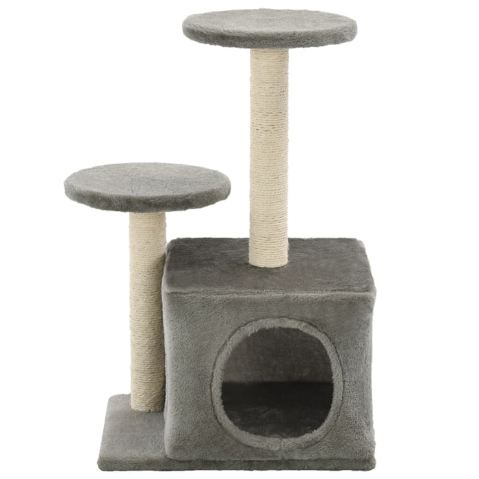 Albero per Gatti con Pali Tiragraffi in Sisal 60 cm Grigio 170517