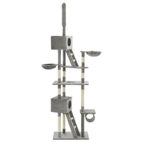 Tiragraffi per gatti nicchia peluche in sisal 230-260 cm grigio 3702211