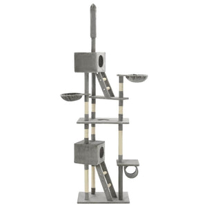 Tiragraffi per gatti nicchia peluche in sisal 230-260 cm grigio 3702211