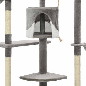 Albero per Gatti e Tiragraffi in Sisal 203 cm Grigio e Bianco 170529