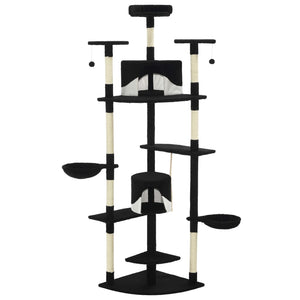 Albero per Gatti e Tiragraffi in Sisal 203 cm Nero e Bianco 170530