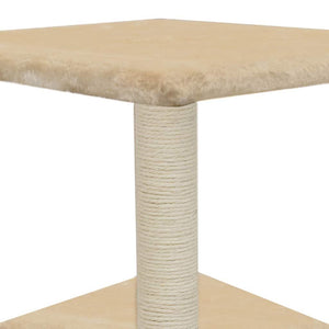Tiragraffi per gatti in nicchia peluche in sisal 55 cm beige 3702066