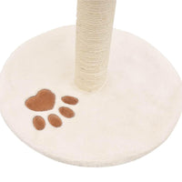Tiragraffi per gatti nicchia peluche in sisal 40 cm beige e marrone 3702275