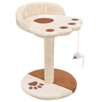Tiragraffi per gatti nicchia peluche in sisal 40 cm beige e marrone 3702261