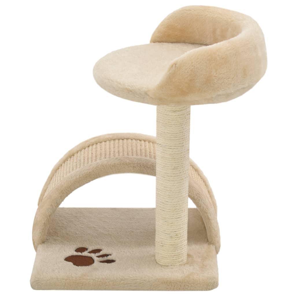 Albero per Gatti con Tiragraffi in Sisal 40 cm Beige e Marrone 170544