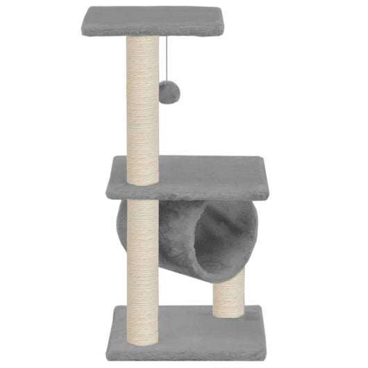 Tiragraffi per gatti nicchia peluche in sisal 65 cm grigio 3702276