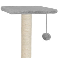 Tiragraffi per gatti nicchia peluche in sisal 65 cm grigio 3702276