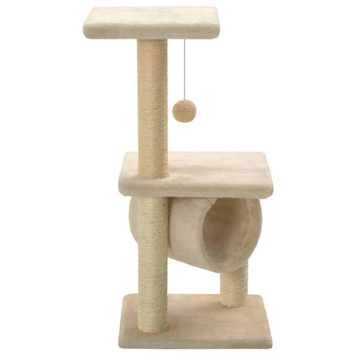 Albero per Gatti con Tiragraffi Sisal 65 cm Beige cod mxl 21234